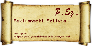 Peklyanszki Szilvia névjegykártya